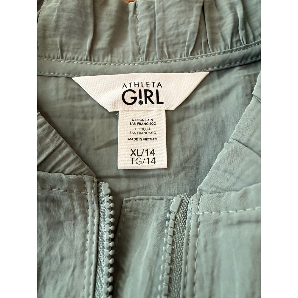 Athleta Girl Utility Woven Jumpsuit Zip Up Sleeveless Size 14 NWT Agave Green - Picture 5 of 10
